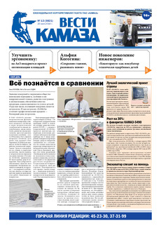 Газета «Вести КАМАЗа» №12 (3821)  20 мая 2016 года